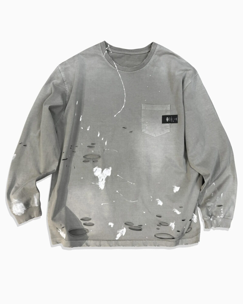 Paint Splatter Distressed Long Sleeve T-shirt